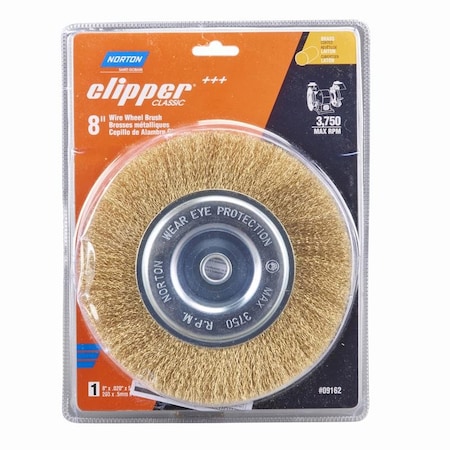 Norton Abrasives Norton Clipper 8 in. Coarse Crimped Wire Wheel Brush Brass 3750 rpm 1 pc 70184609162